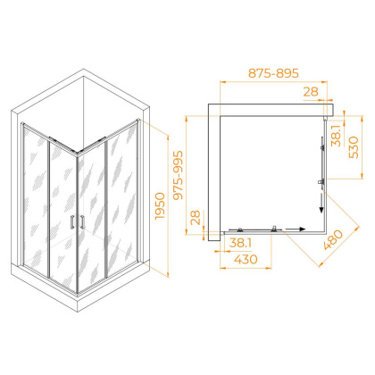 Душевой уголок RGW PA-246, RGW 030824690-11