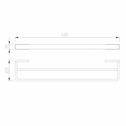 Полотенцедержатель двойной ABBER Westen AA1757B черный матовый