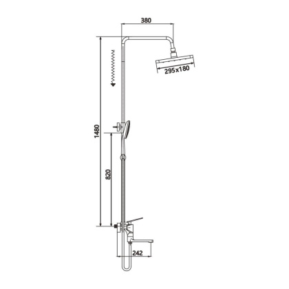 Душевая система Shevanik, латунь S8036 хром