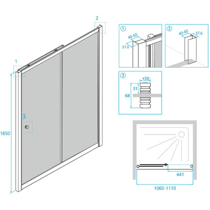 Душевая дверь RGW Classic CL-12 110 04091211-11 профиль Хром стекло прозрачное