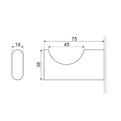 Крючок одинарный EXCELLENT Kobo (хром) Крючок одинарный EXCELLENT Kobo (хром)