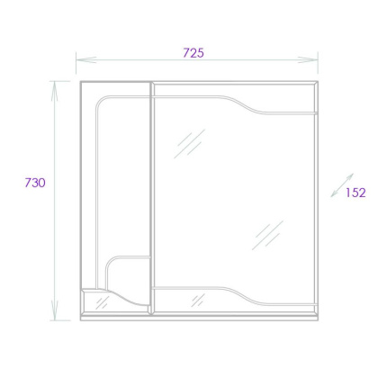 Шкаф-зеркало Onika Веронэлла 75 белый, левый