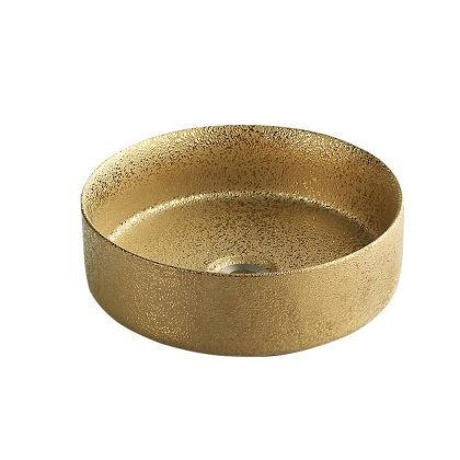 Умывальник накладной, круглый, золото брашированное, Point Виктория 37, PN43064GB