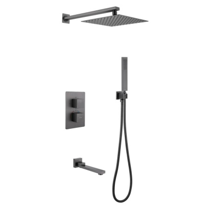 Душевая система ABBER Daheim AF8250NG скрытого монтажа с изливом, термостат, никель Душевая система ABBER Daheim AF8250NG скрытого монтажа с изливом, термостат, никель