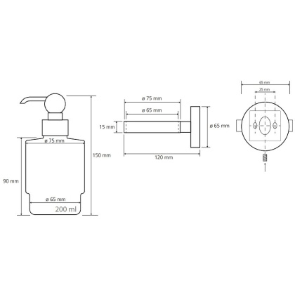 Настенный дозатор для жидкого мыла (стекло) вариант MINI