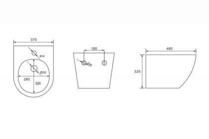 Биде ABBER Bequem AC1150 подвесное белое Биде ABBER Bequem AC1150 подвесное белое