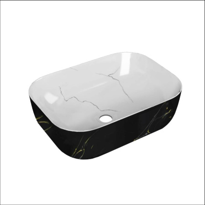 Умывальник Point Вега 46 PN43711WB прямоугольный, белый и черный