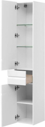 Шкаф-пенал для ванной Aquanet Палермо 35 L белый глянец