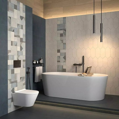 Декор Каламита серый матовый 9,8x9,8x0,69