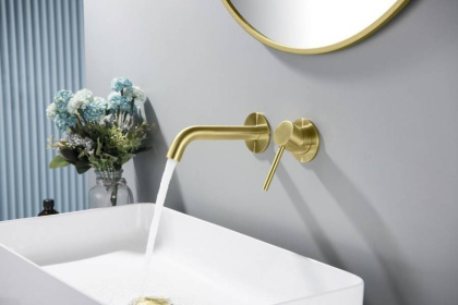 Смеситель TIMO Saona 2372/17SM для раковины скрытого монтажа, золото матовое Смеситель TIMO Saona 2372/17SM для раковины скрытого монтажа, золото матовое