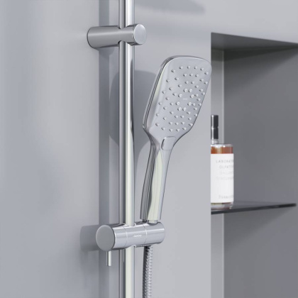 931000000 Eclipse, душ. система: верхний душ 220мм, ручн.душ 3 ф-ии 120 мм, штанга 1010 мм, Хром