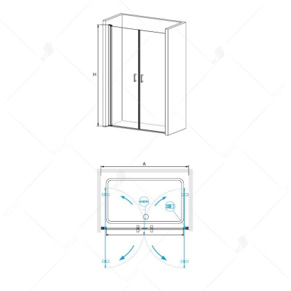 Душевая дверь в нишу RGW Leipzig LE-06 90 профиль Хром стекло прозрачное