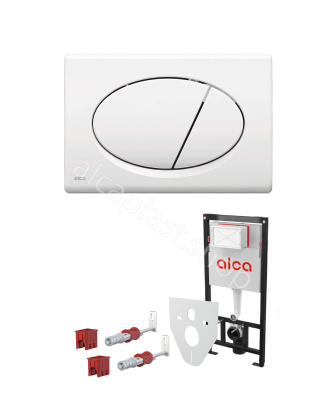 Инсталляция Alcaplast Sadromodul AM101/1120-3:1 RU M70-0001 для унитаза с Белой клавишей смыва Инсталляция Alcaplast Sadromodul AM101/1120-3:1 RU M70-0001 для унитаза с Белой клавишей смыва