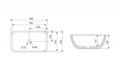 Раковина накладная ABBER Rechteck AC2200MW белая матовая