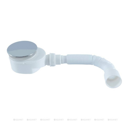 Сифон для душевого поддона Aquanet с накладкой, белый