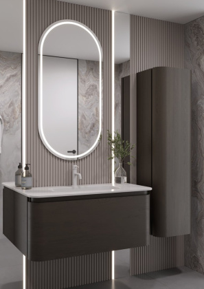 OVALE 1 полка 100CM ШПОН тумба + раковина OV0110100-100 Boheme