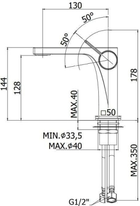 Смеситель для раковины Paffoni Rock RO071CR Смеситель для раковины Paffoni Rock RO071CR