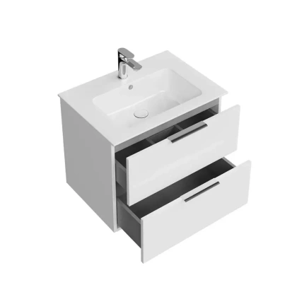 Тумба CUBO подвесная с ящиками 70, белая матовая