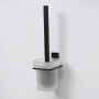 Щетка для унитаза подвесная Abens, 12х37х13 см, черная с белым, K-3227