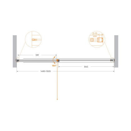 URBAN-B-12-100-C-CR Душевая дверь