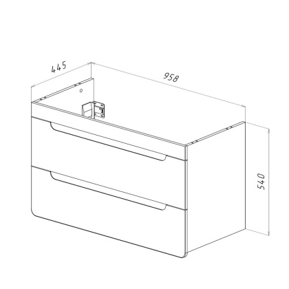 Тумба Lemark OLIVIA 100см под 1 раковину, подвесная, 2 ящика, цвет корпуса: Дуб кантри, цвет фасада: Белый глянец