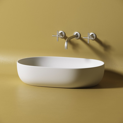 Умывальник чаша накладная овальная (цвет Белый Матовый) Element 600*415*135мм