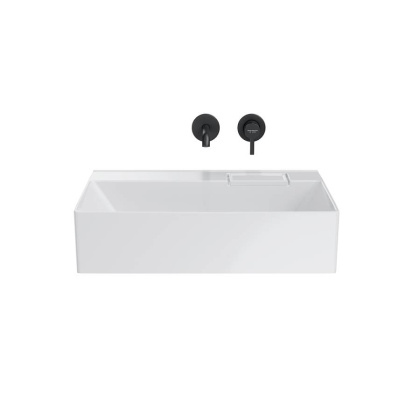 Раковина LOGICA мебельная\подвесная без отверстий 60, белая глянцевая