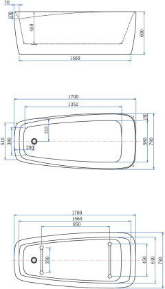 Акриловая ванна Aquanet Family Trend 170x78 90778 Matt Finish