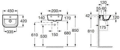 Раковина Roca The Gap 45 см, 327477000 белая