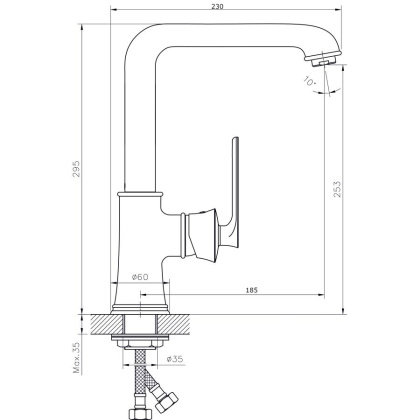 Смеситель для кухонной мойки  RUSH Flores (FL0835-22)