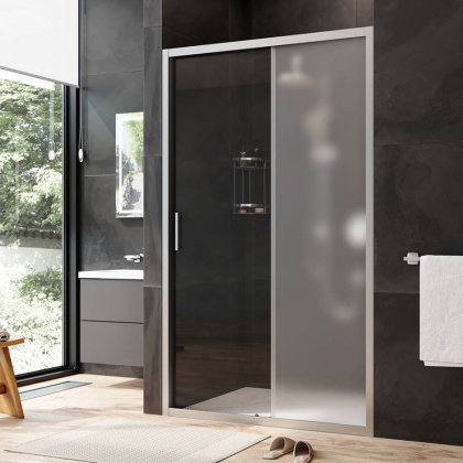 W90G-120-1-195MM Gem Solo Дверь душевая 120х195, стекло матовое, профиль матовый Хром