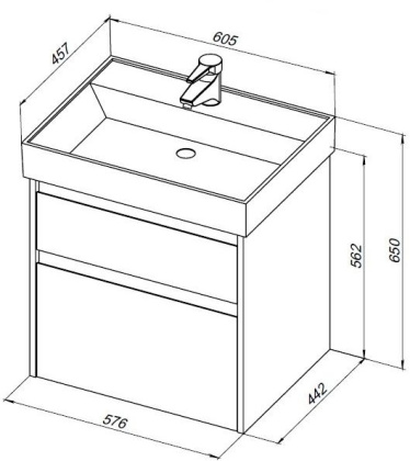 Тумба под раковину Aquanet Nova Lite 60 дуб серый (2 ящика) Тумба под раковину Aquanet Nova Lite 60 дуб серый (2 ящика)
