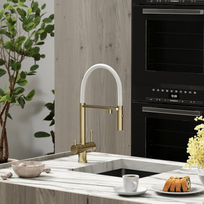 Смеситель для кухни SANCOS Imola с возможностью подключения фильтра для воды, цвет брашированное золото, арт. SC4010BG Смеситель для кухни SANCOS Imola с возможностью подключения фильтра для воды, цвет брашированное золото, арт. SC4010BG