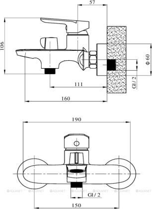 Orange MODI M25-100cr Смеситель для ванны/душа