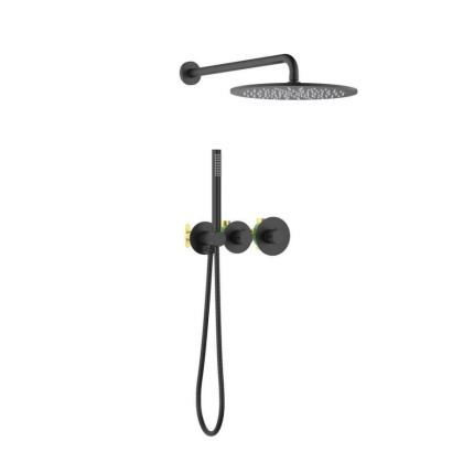 Душевая система Timo Saona SX-2359/03SM скрытого монтажа с термостатом, черная матовая