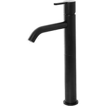 LEAF-LC2-L-NOP Смеситель для накладной раковины однорычажный, с донным клапаном, исполнение Чёрный матовый LEAF-LC2-L-NOP Смеситель для накладной раковины однорычажный, с донным клапаном, исполнение Чёрный матовый