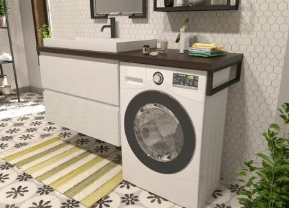 Комплект мебели Malibu Luxe 1550х500 левосторонний подвесной 2 ящика (ШхГхВ) 898х476х607