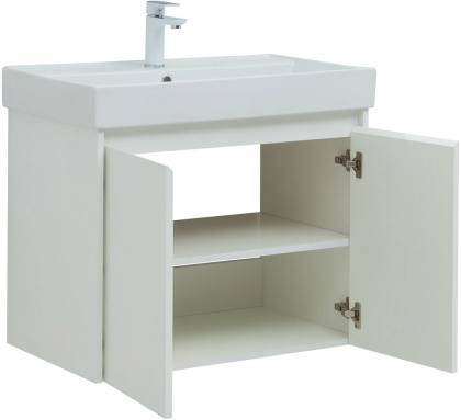 Тумба под раковину Aquanet Nova Lite 75 белый глянец (2 дверцы) Тумба под раковину Aquanet Nova Lite 75 белый глянец (2 дверцы)