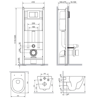 DX22.IS10151.1700 Инсталляция с клавишей глянец. Хром с подвесным унитазом Apollo безободк с сид м/лифт DX22.IS10151.1700 Инсталляция с клавишей глянец. Хром с подвесным унитазом Apollo безободк с сид м/лифт