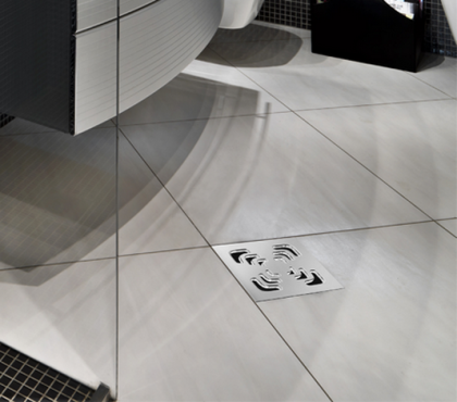 13000005 Точечный трап 150х150 мм Confluo Standard Square1, металл с перфорацией Square, без рамки Исполнение: Хром 