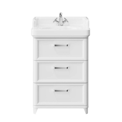 PO.M.60.3\WHT Тумба POMPEI напольная с 3 ящиками 60, белая глянцевая