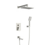 SLIDER-VDSET-01 Душевой комплект встраиваемый с изливом (смеситель, верхний душ, ручной душ со шлангом, излив, штуцер с держателем), хром