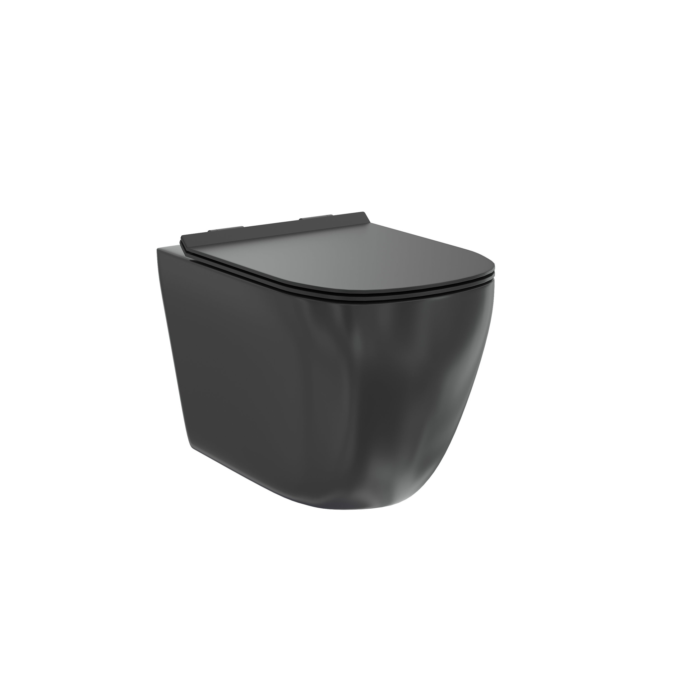 Унитаз подвесной безободковый Creto Logan L1 1001-002-L1BLMAT с крышкой-сиденьем микролифт, матовый черный Унитаз подвесной безободковый Creto Logan L1 1001-002-L1BLMAT с крышкой-сиденьем микролифт, матовый черный