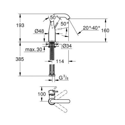Смеситель для раковины Grohe Essence New 23463001 хром Смеситель для раковины Grohe Essence New 23463001 хром