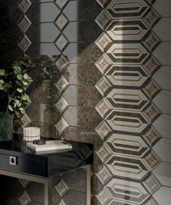 Декор настен. HGD\A473\35003 Бикуш коричневый 34см*14см*6,9мм (1уп/10шт/0,476м2) глянцевый, шт