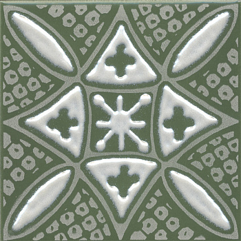 Декор Бахия 2 зелёный глянцевый 9,8x9,8x0,7 Декор Бахия 2 зелёный глянцевый 9,8x9,8x0,7