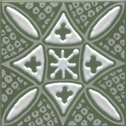 Декор Бахия 2 зелёный глянцевый 9,8x9,8x0,7 Декор Бахия 2 зелёный глянцевый 9,8x9,8x0,7