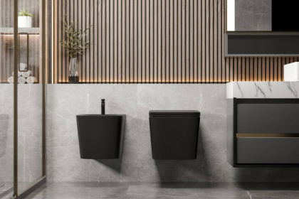 Биде ABBER Rechteck AC1250MB подвесное черное матовое Биде ABBER Rechteck AC1250MB подвесное черное матовое