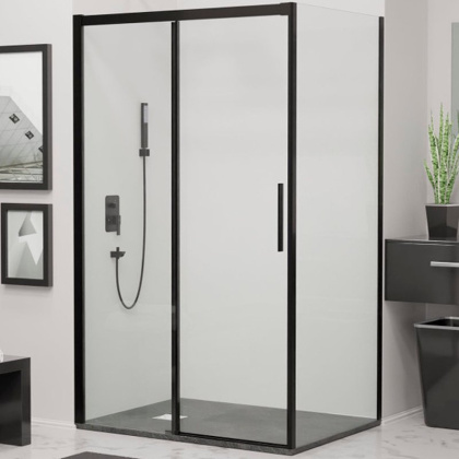 Душевой уголок RGW Leipzig LE-41B 200х100 341241200-014 профиль Черный стекло прозрачное