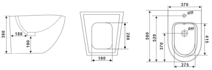 Биде Timo KULO TK-402 напольное Биде Timo KULO TK-402 напольное